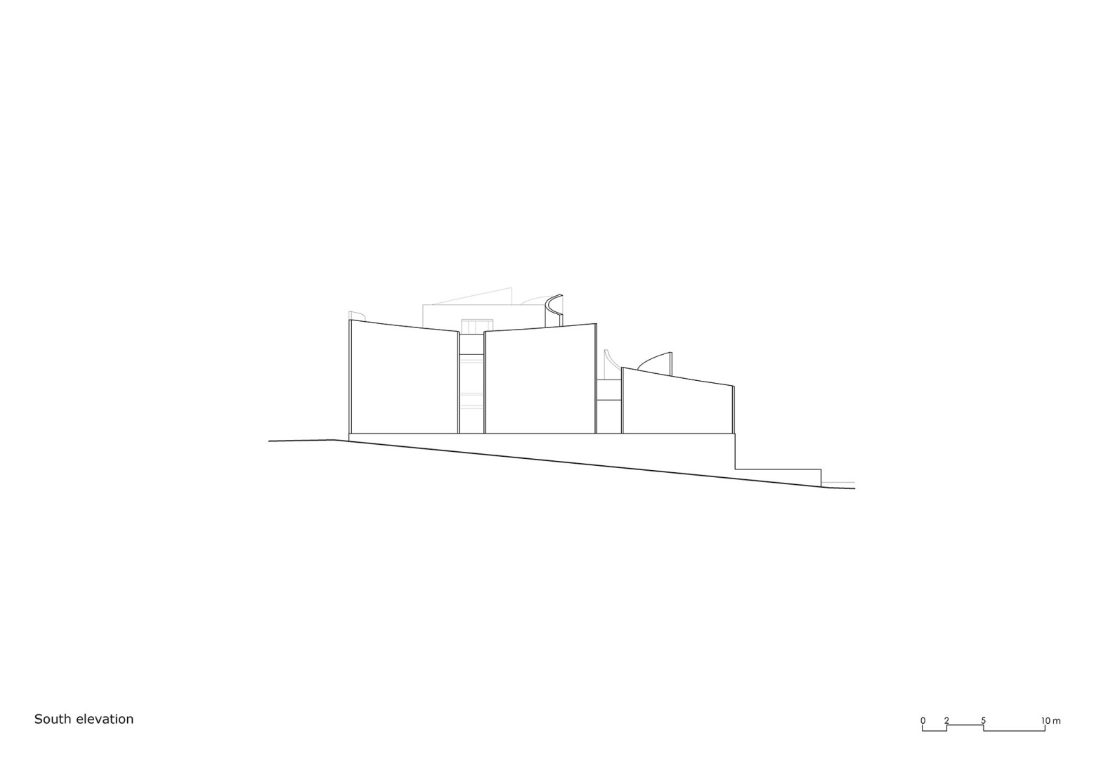 Alzado sur. VET HOSPITAL por Davide Macullo Architects.