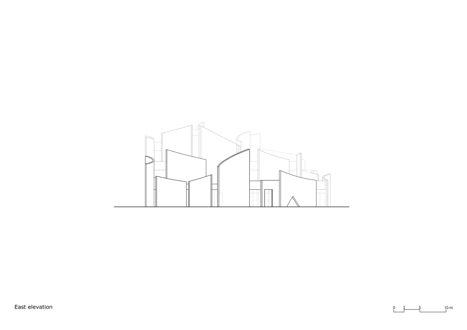 Alzado este. VET HOSPITAL por Davide Macullo Architects.