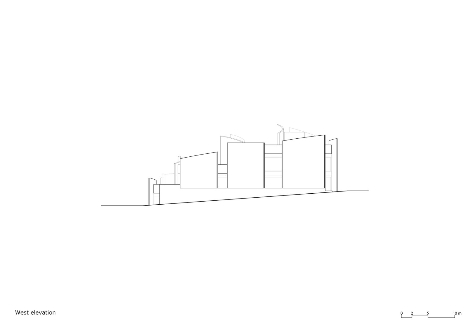 Alzado oeste. VET HOSPITAL por Davide Macullo Architects.