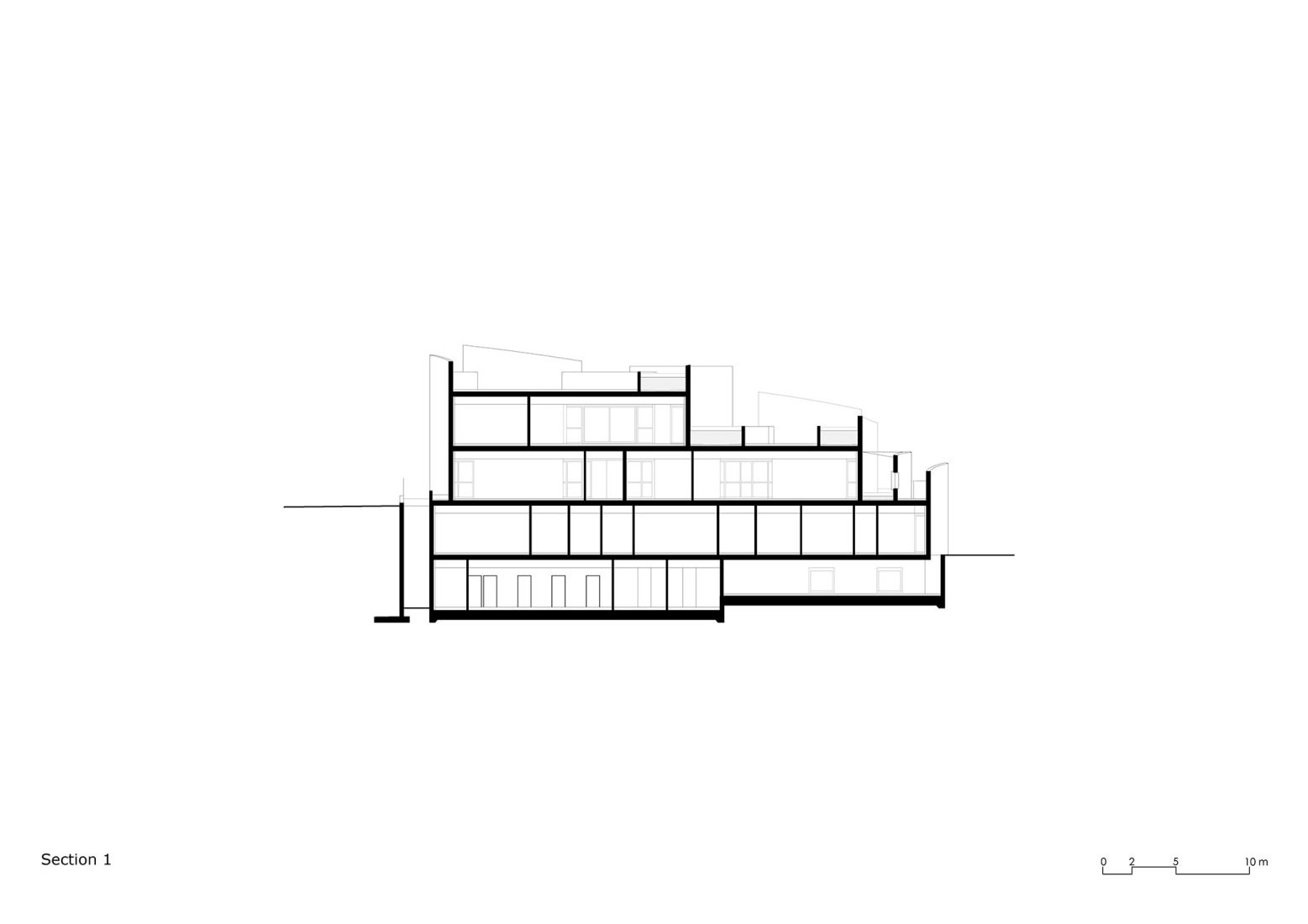 Sección 1. VET HOSPITAL por Davide Macullo Architects.