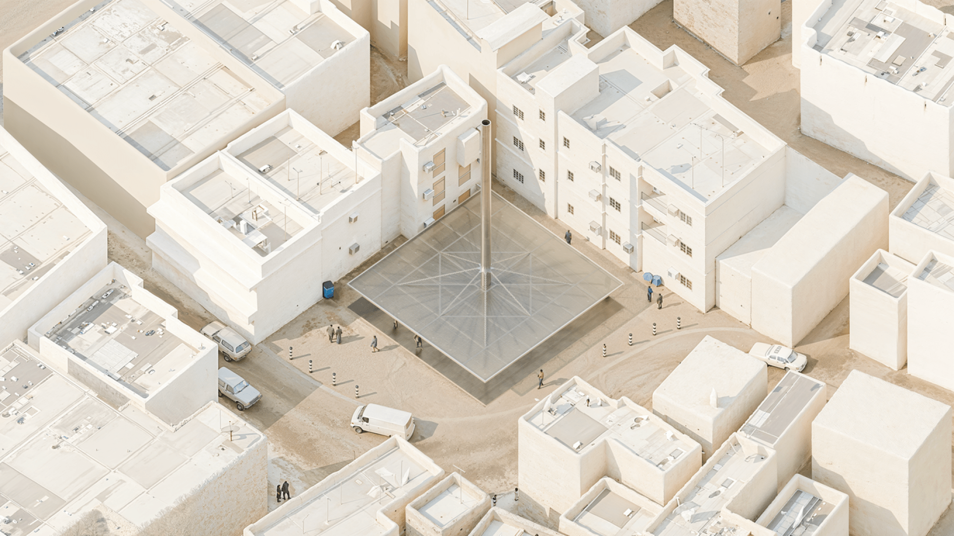 Aerial view, the intersection of Wali Al-Ahd Street and Road 931, Muharraq, Bahrain. Courtesy of Heatwave.