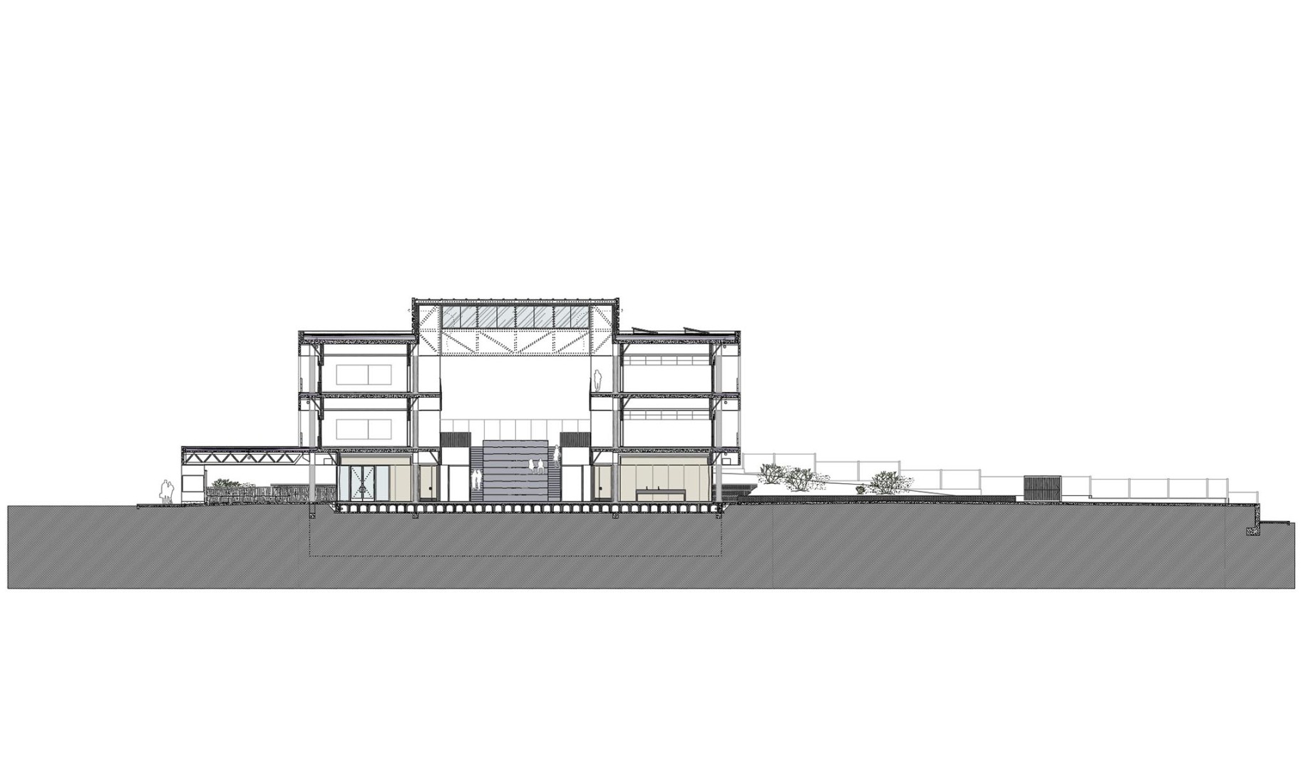 Cross section. IES Vía de la Plata by ABLM Arquitectos.