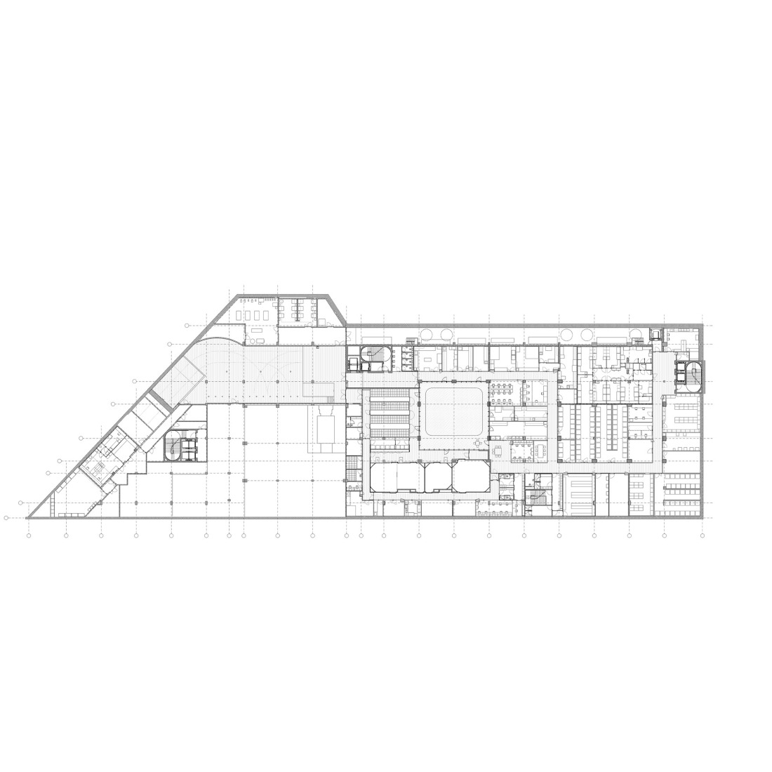 Basement floor plan. VHIR Vall d’Hebron Campus Research Center by BAAS + ESPINET/UBACH.