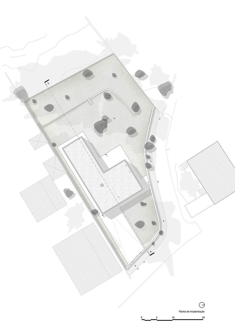 Plano de emplazamiento. Casa en Lameira por João Pedro Pedrosa.