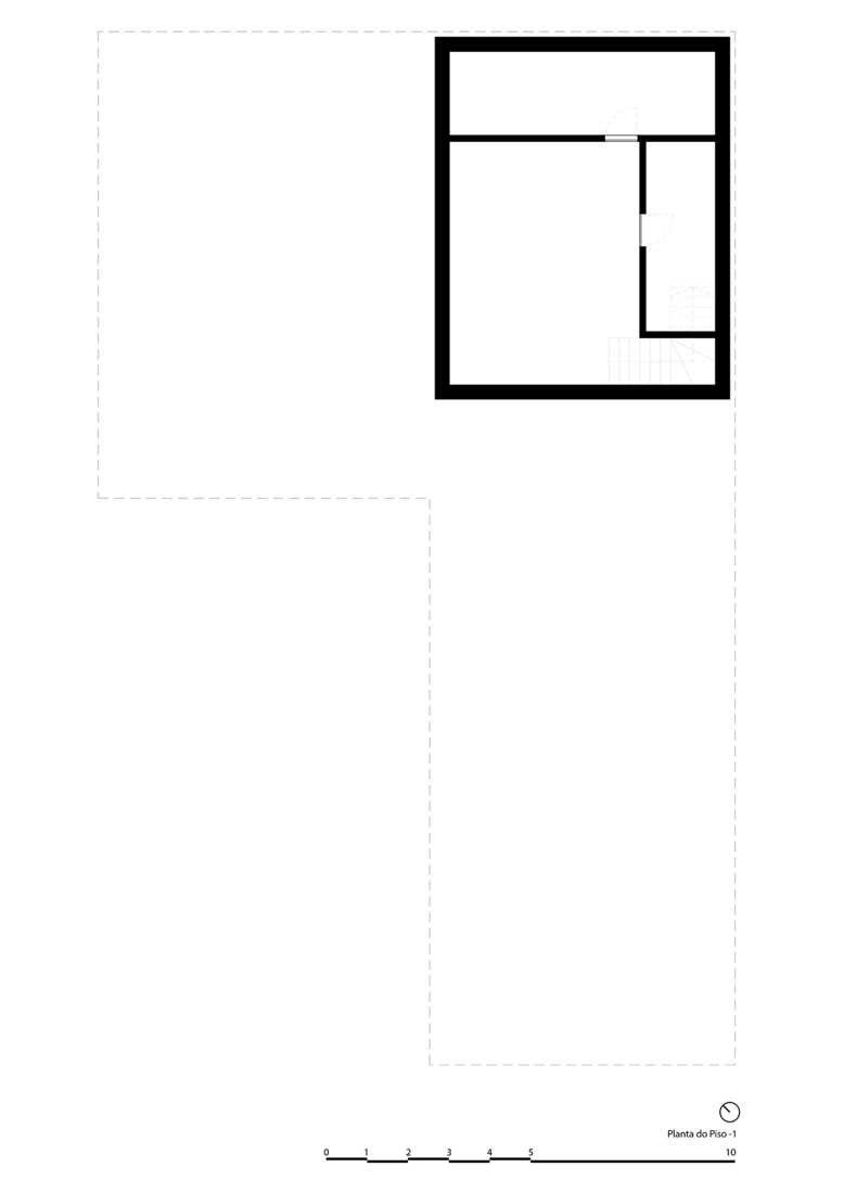 Plano de planta de sótano. Casa en Lameira por João Pedro Pedrosa.