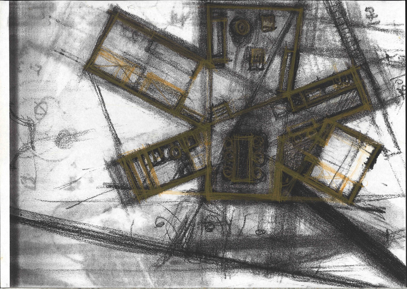 Boceto del «Proyecto Casa en Tateshina» de Kazuo Shinohara. Cortesía por el laboratorio Shin-ichi Okuyama, Instituto de Ciencias de Tokio.