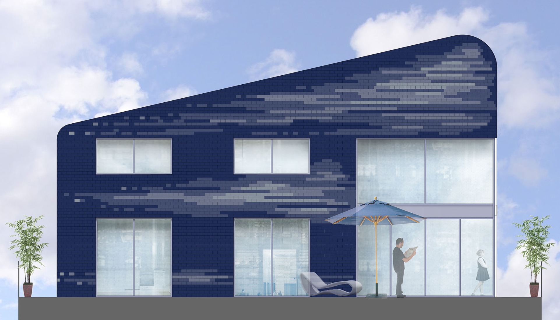 Alzado de vivienda tipo. Centro comercial y residencias en Besanzón por MÉTRA+ASSOCIÉS.