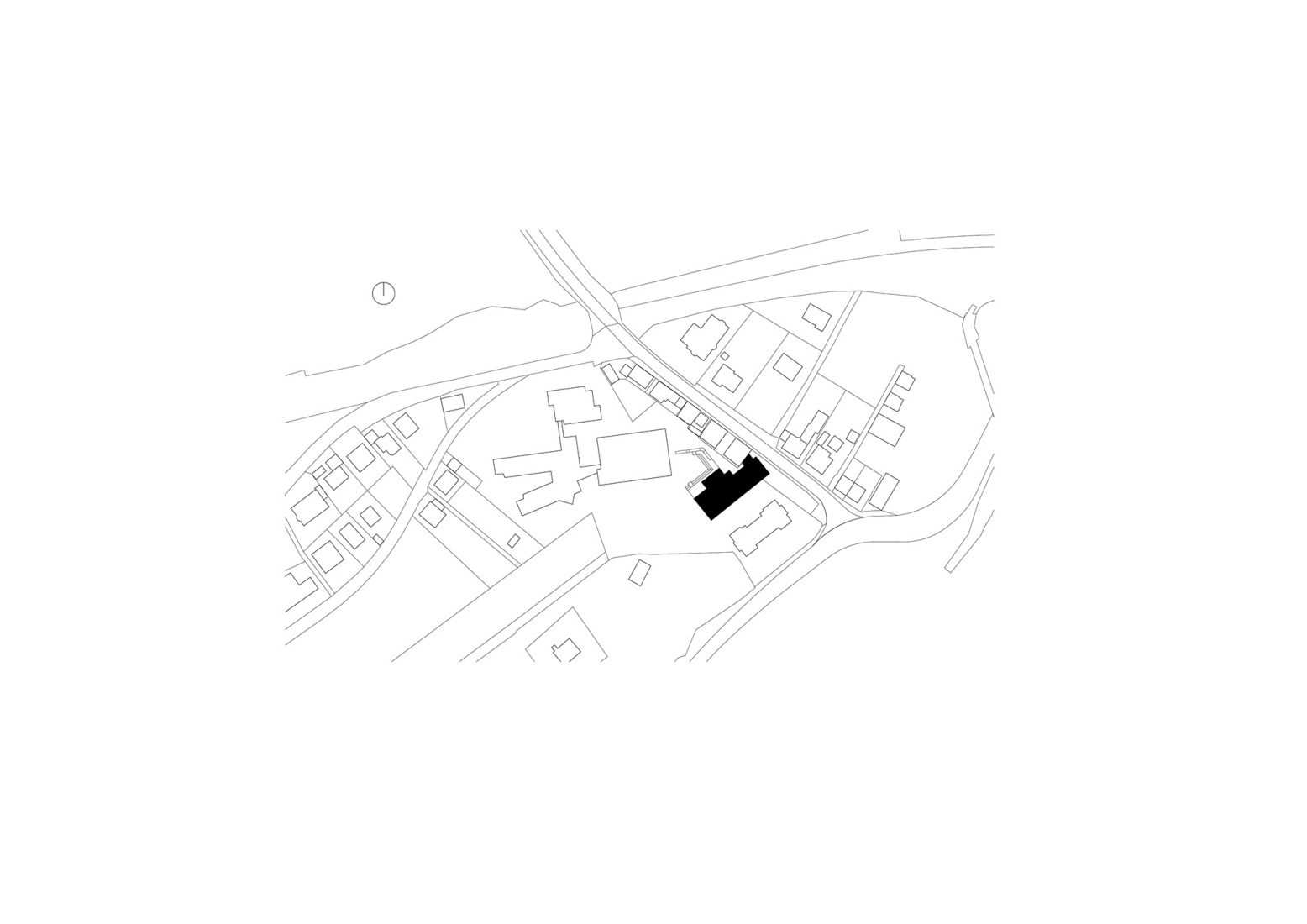 Site plan. New cafeteria building in Neuenstein by Steinbach Schimmel Architekten.