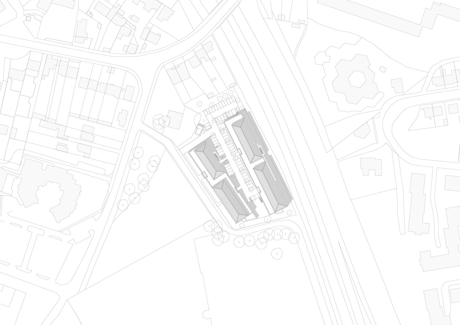 Site plan. "Bois Harel" by Alta Architectes.