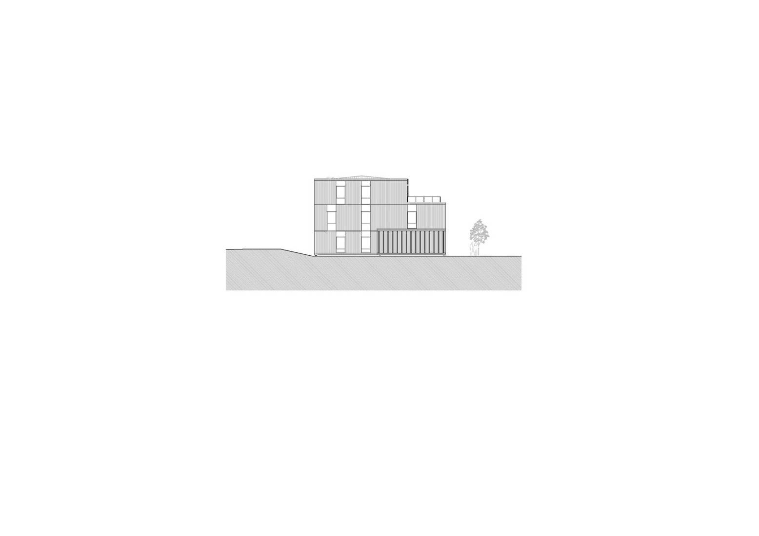 Building A, south façade. "Bois Harel" by Alta Architectes.