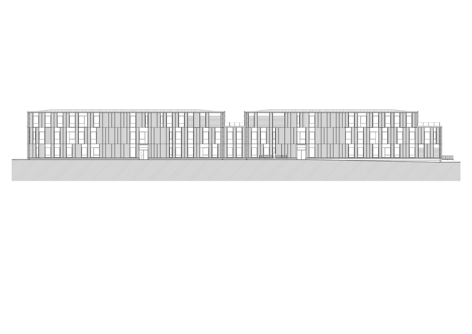 Building B, west façade. "Bois Harel" by Alta Architectes.