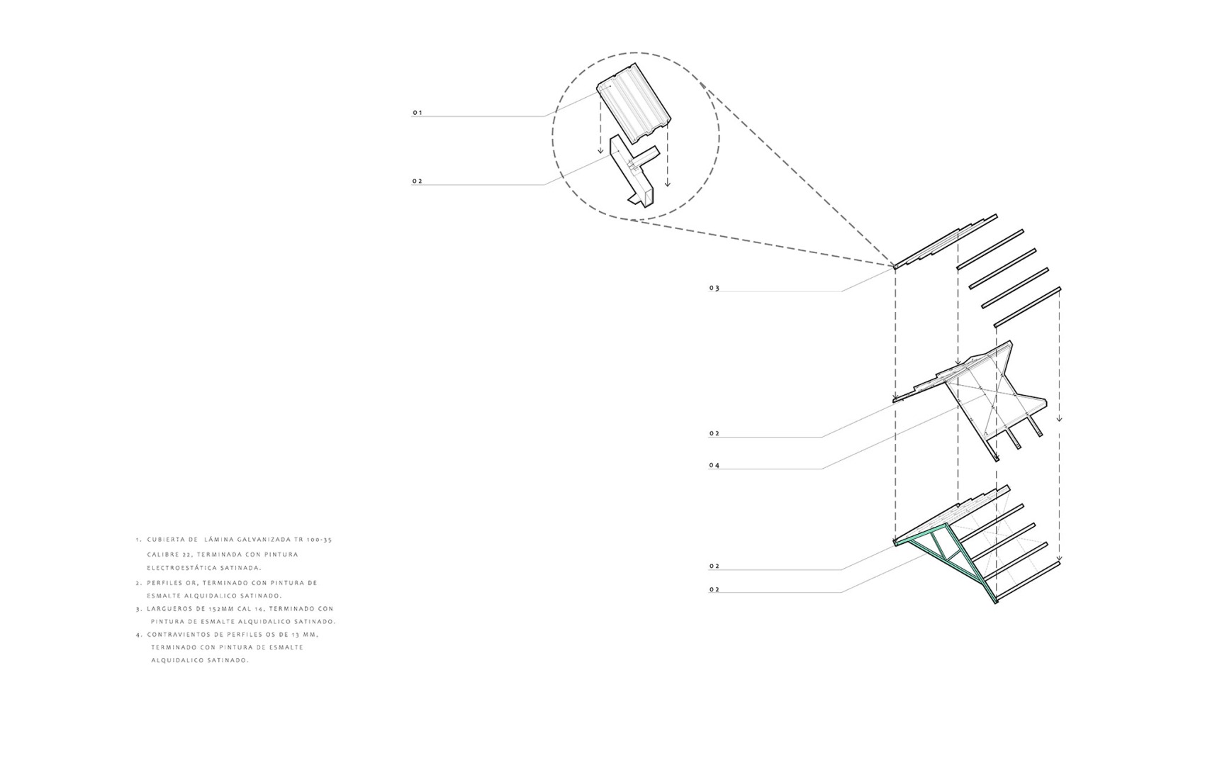 Exploded isometric. UH INFONAVIT CTM Culhuacán by AMASA Estudio.