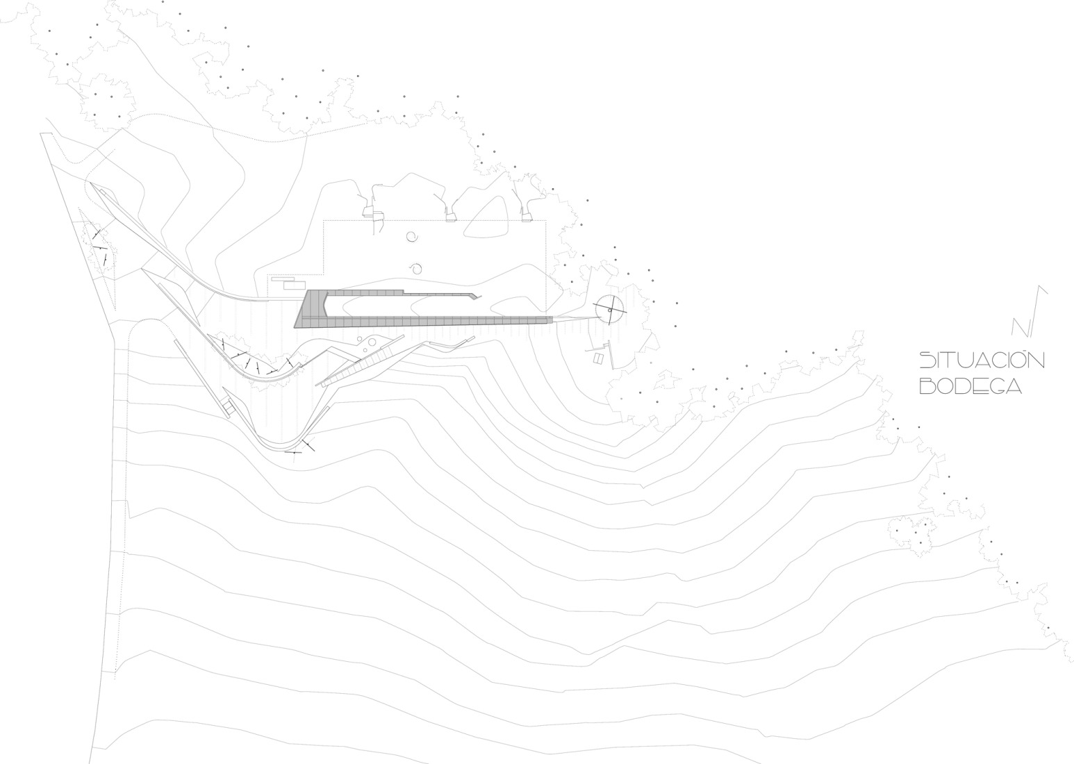 Site plan. Bodegas La Horra by Carme Pinós.