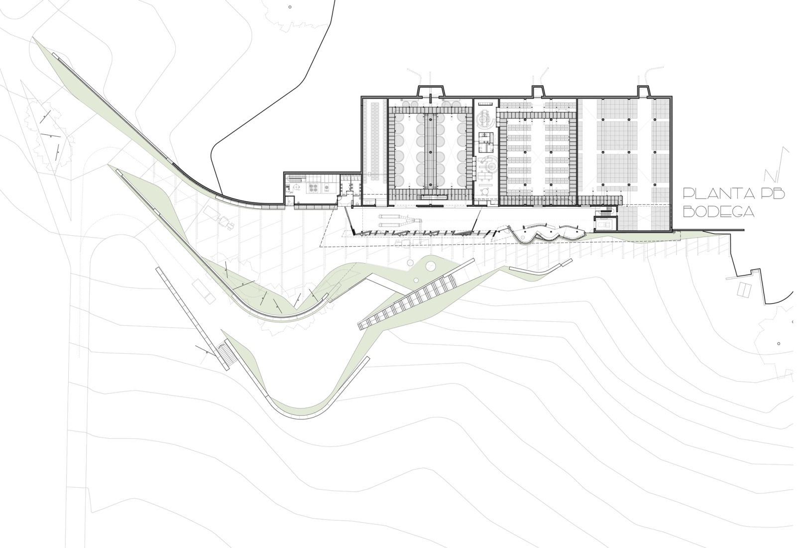 Ground floor plan. Bodegas La Horra by Carme Pinós.