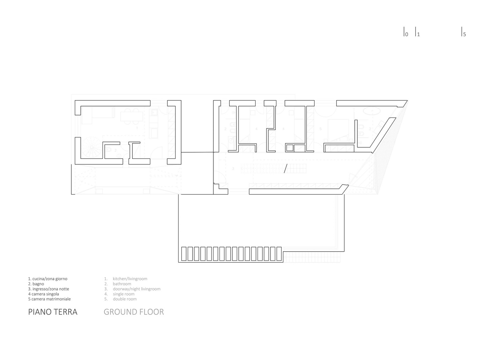 Planta baja. Casa Sotto La Nuvola por LDA.iMdA Architetti.