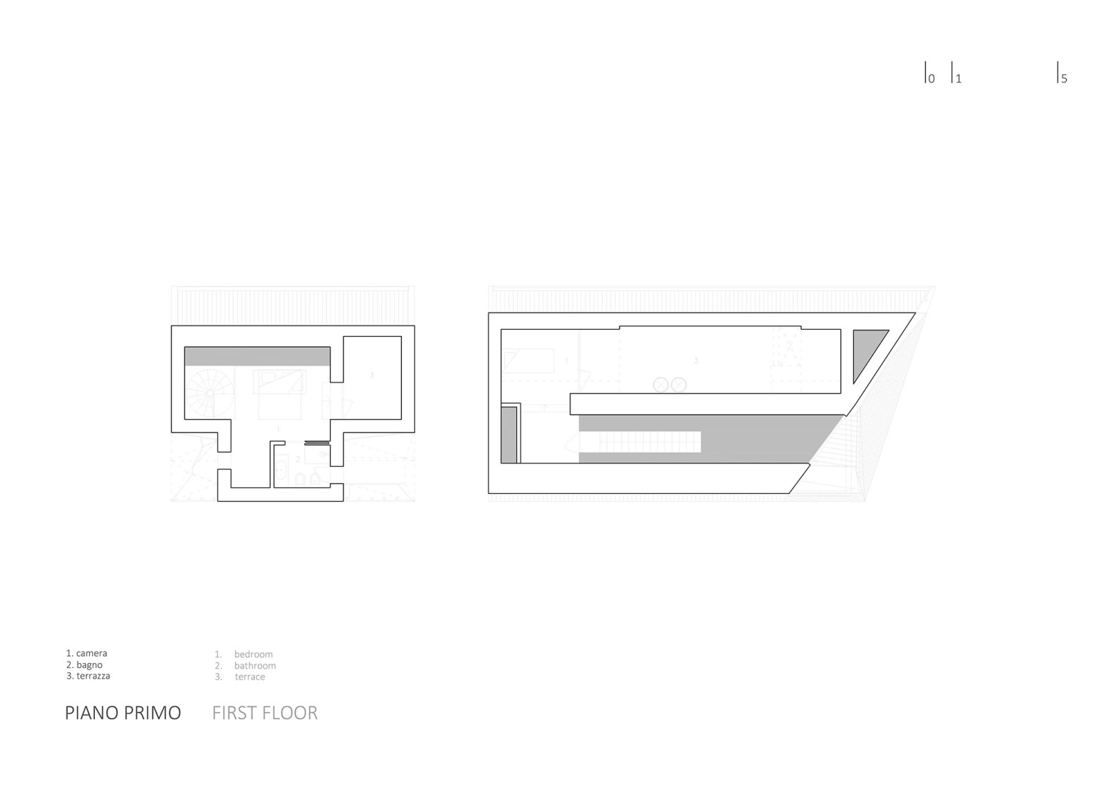 Planta primera. Casa Sotto La Nuvola por LDA.iMdA Architetti.