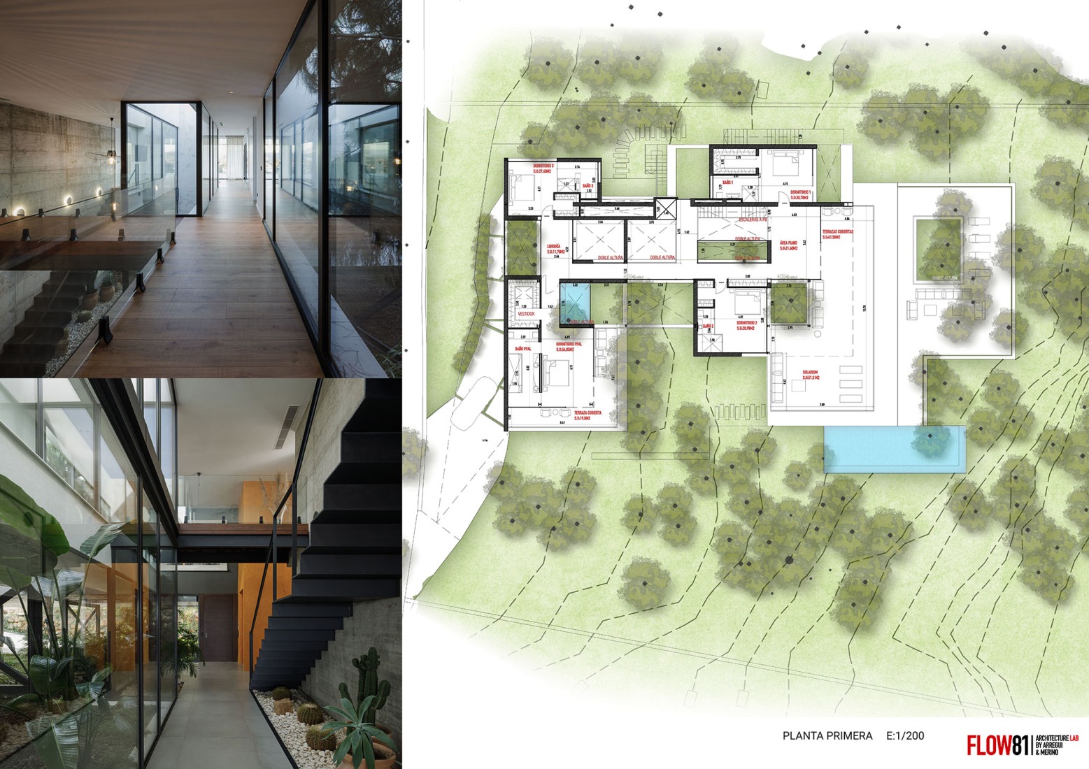 Planta primera. Villa Las Nubes por Flow81.