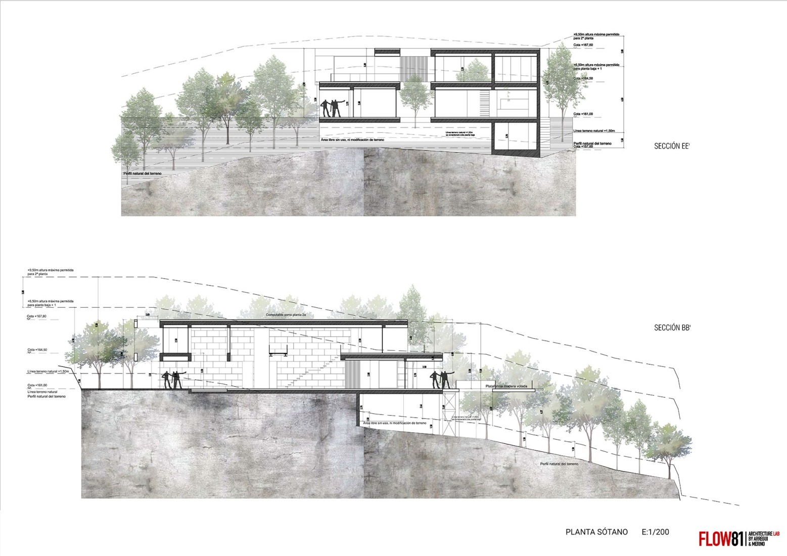 Sección. Villa Las Nubes por Flow81.