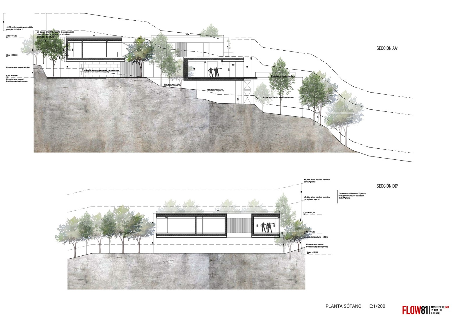 Sección. Villa Las Nubes por Flow81.