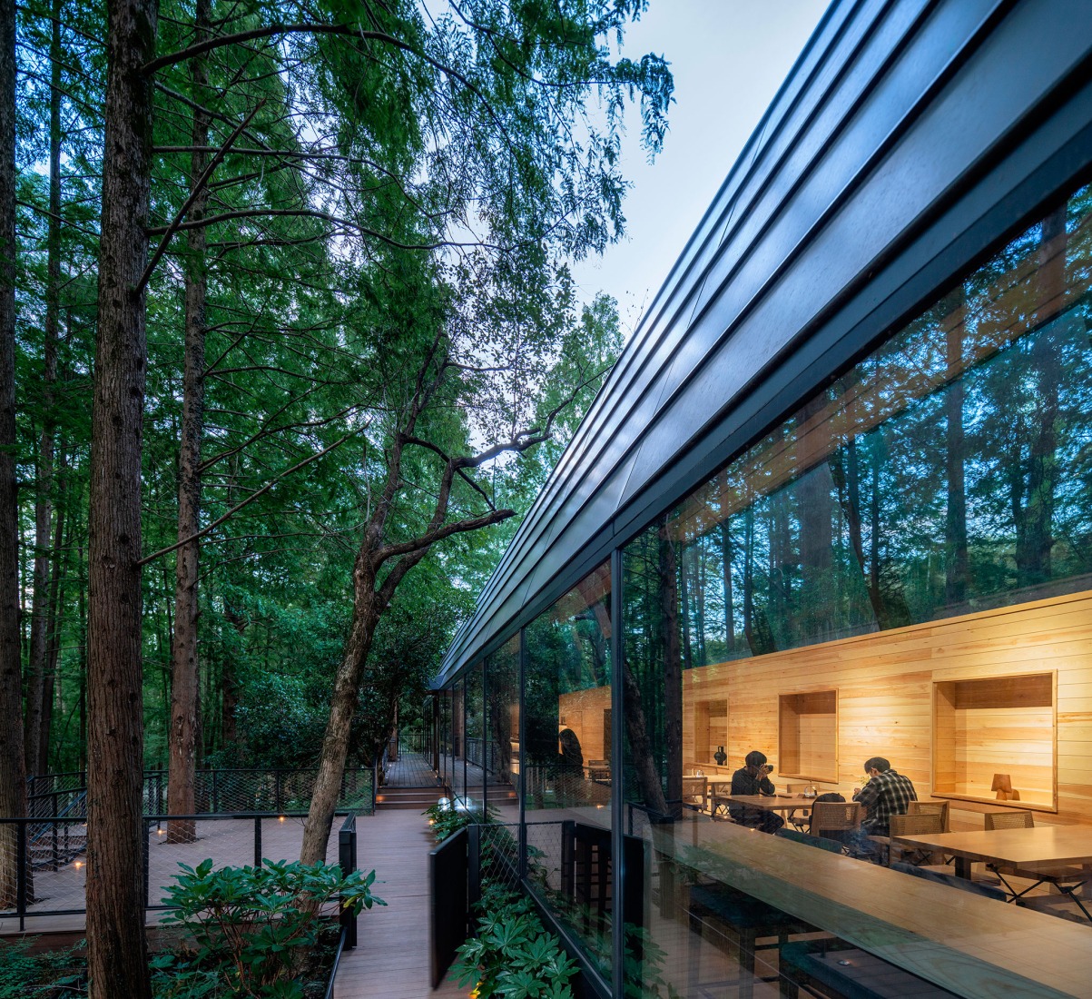 Dongmingshan Senyu Hotel by GLA Architects. Photography by Chen Xi Studio.
