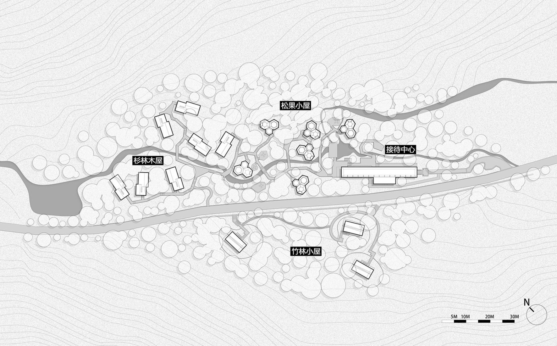 Site plan. Dongmingshan Senyu Hotel by GLA Architects.