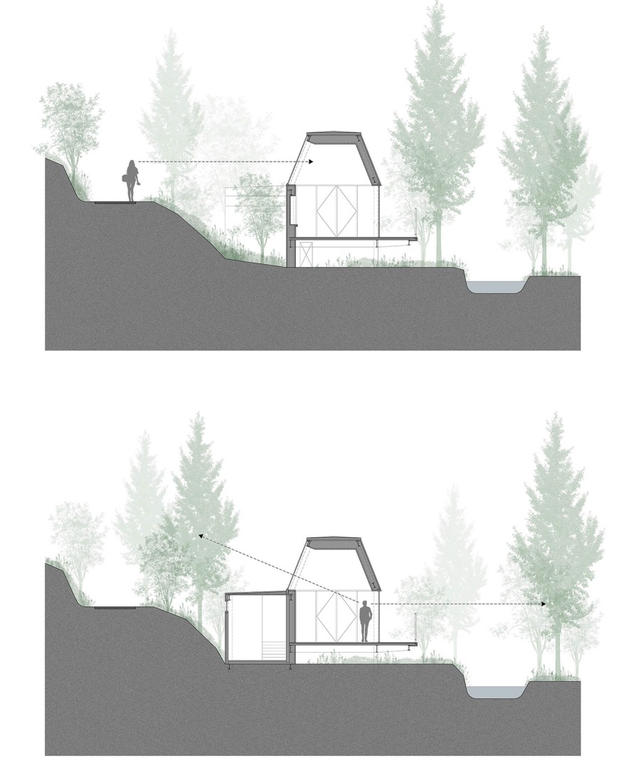 Housing sections. Dongmingshan Senyu Hotel by GLA Architects.