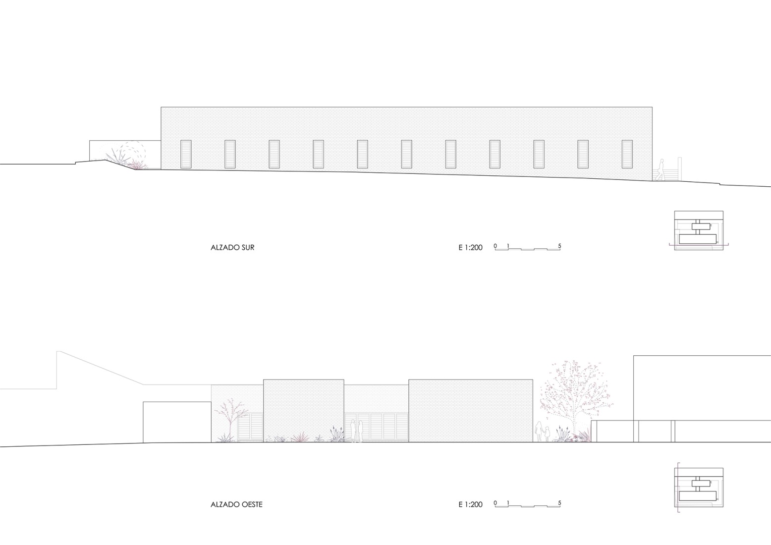 Alzados. Ampliación del Centro de Salud de La Carihuela por MarinaUno.