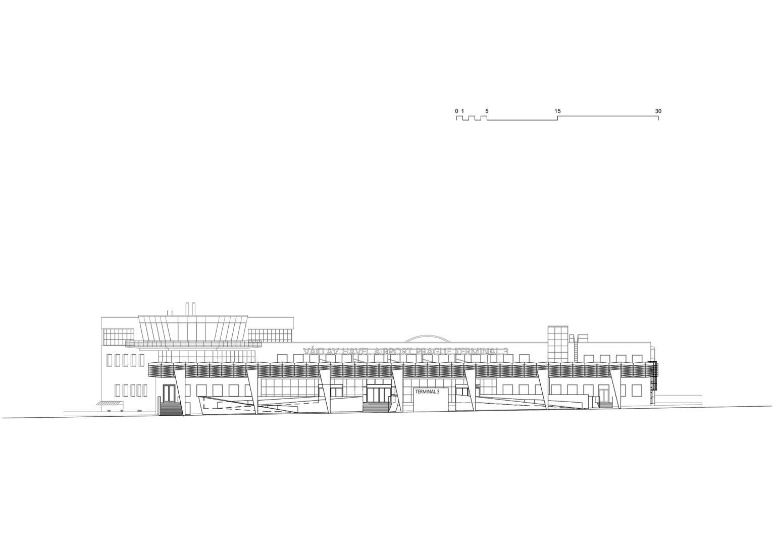 West elevation. Prague Airport Terminal 3 by ra15.