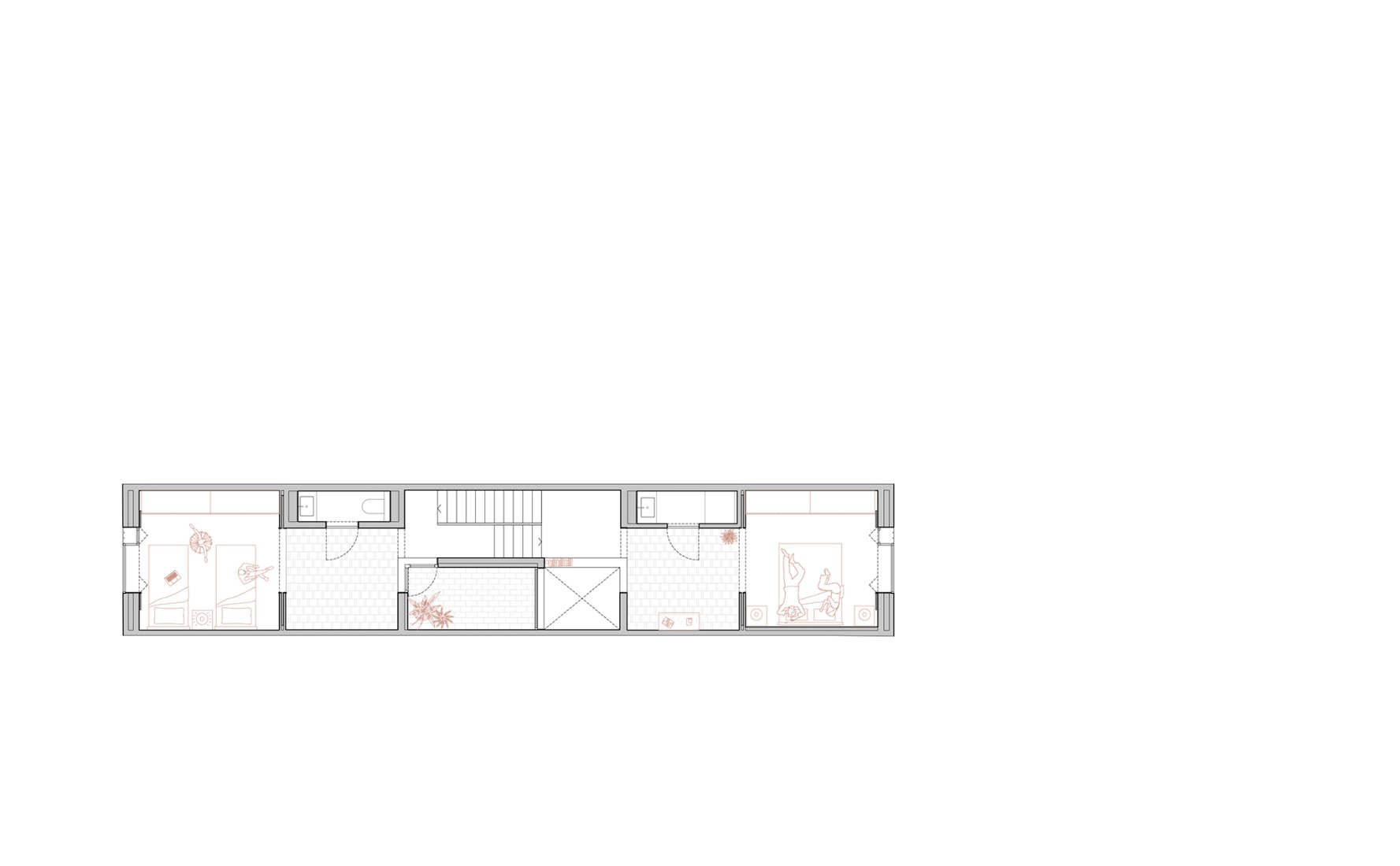 Plano de primera planta. Casa Mireia y Toni (y Joan y Laia) por vora + Toni Riba.