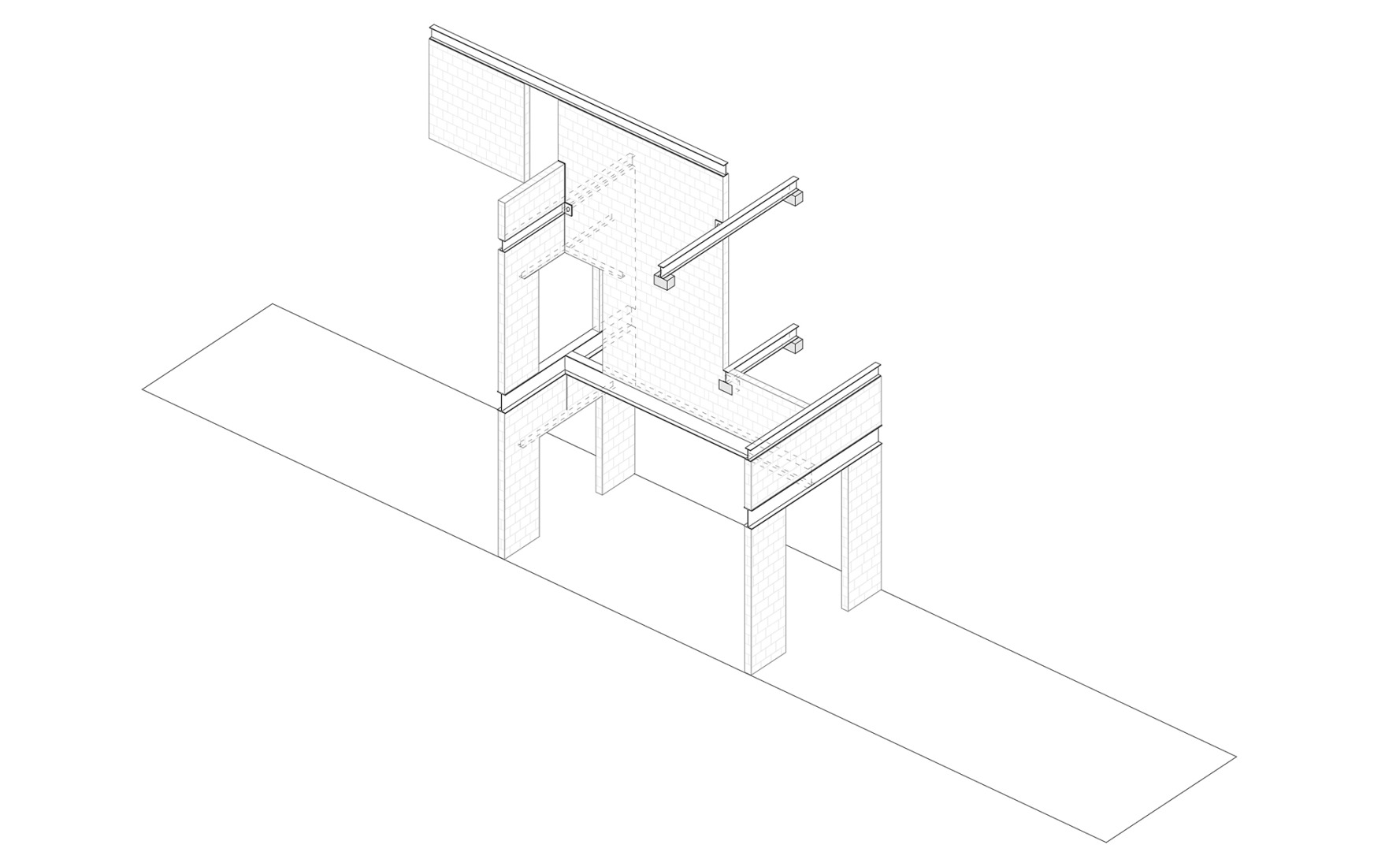 Axonometría. Casa Mireia y Toni (y Joan y Laia) por vora + Toni Riba.