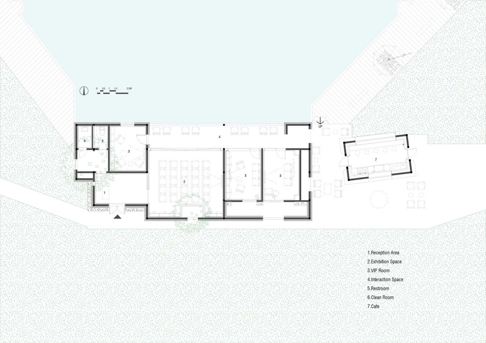 First floor plan. The Lake House – Life Experience Pavilion by Wutopia Lab.