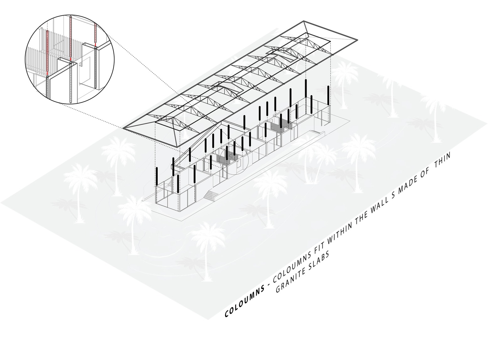 Columns. Parikrama House by SPASM Design Architects.
