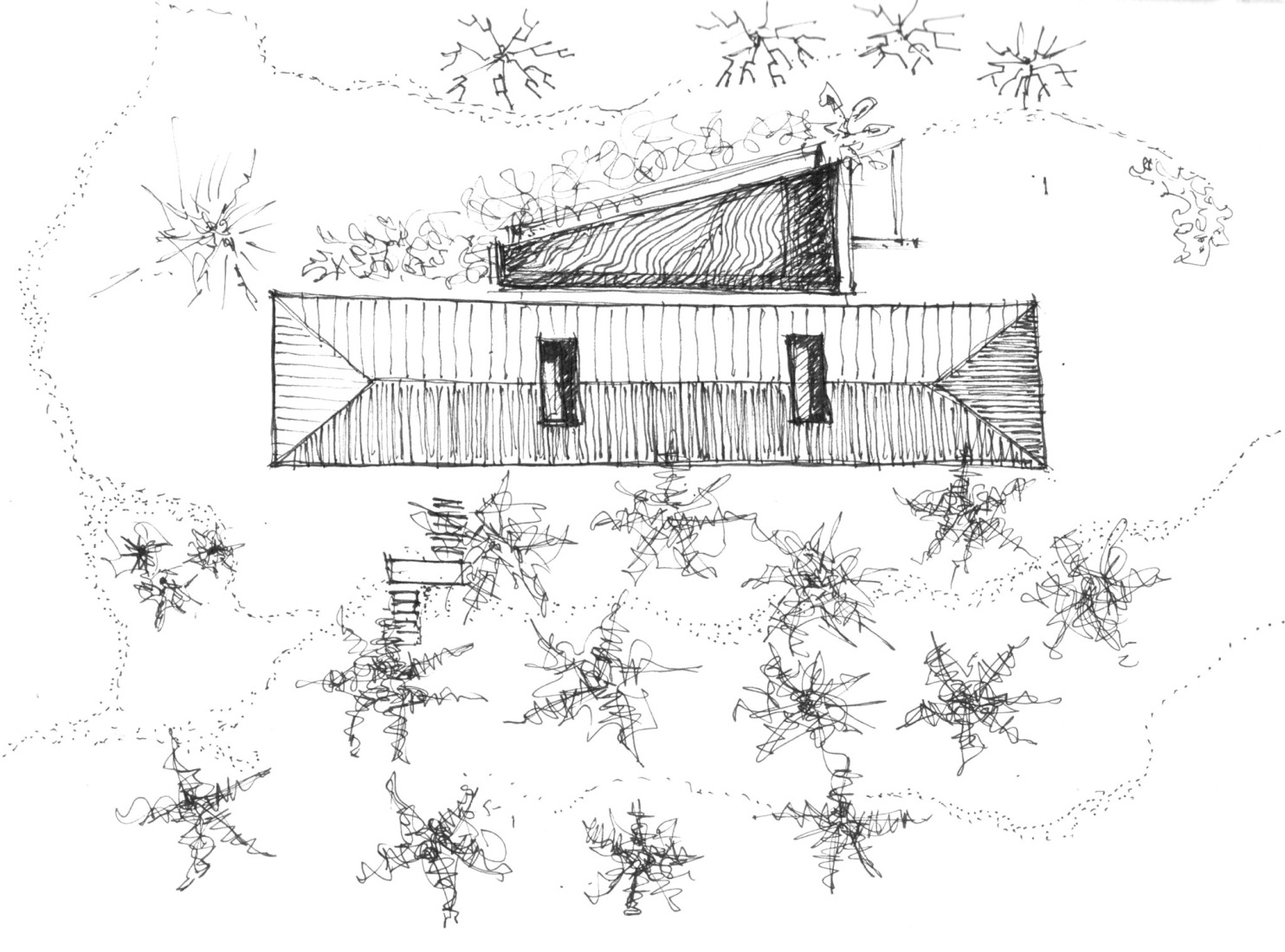 Sketches. Parikrama House by SPASM Design Architects.
