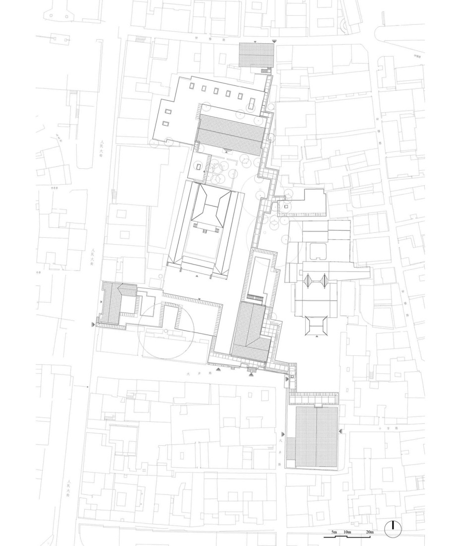 Rooftop floor plan. Neighborhood Songyang Three-Temple Cultural Communication Center by Jiakun Architects. Photograph by Arch-Exist. Rooftop floor plan. Neighborhood Songyang Three-Temple Cultural Communication Center by Jiakun Architects. Photograph by Arch-Exist.