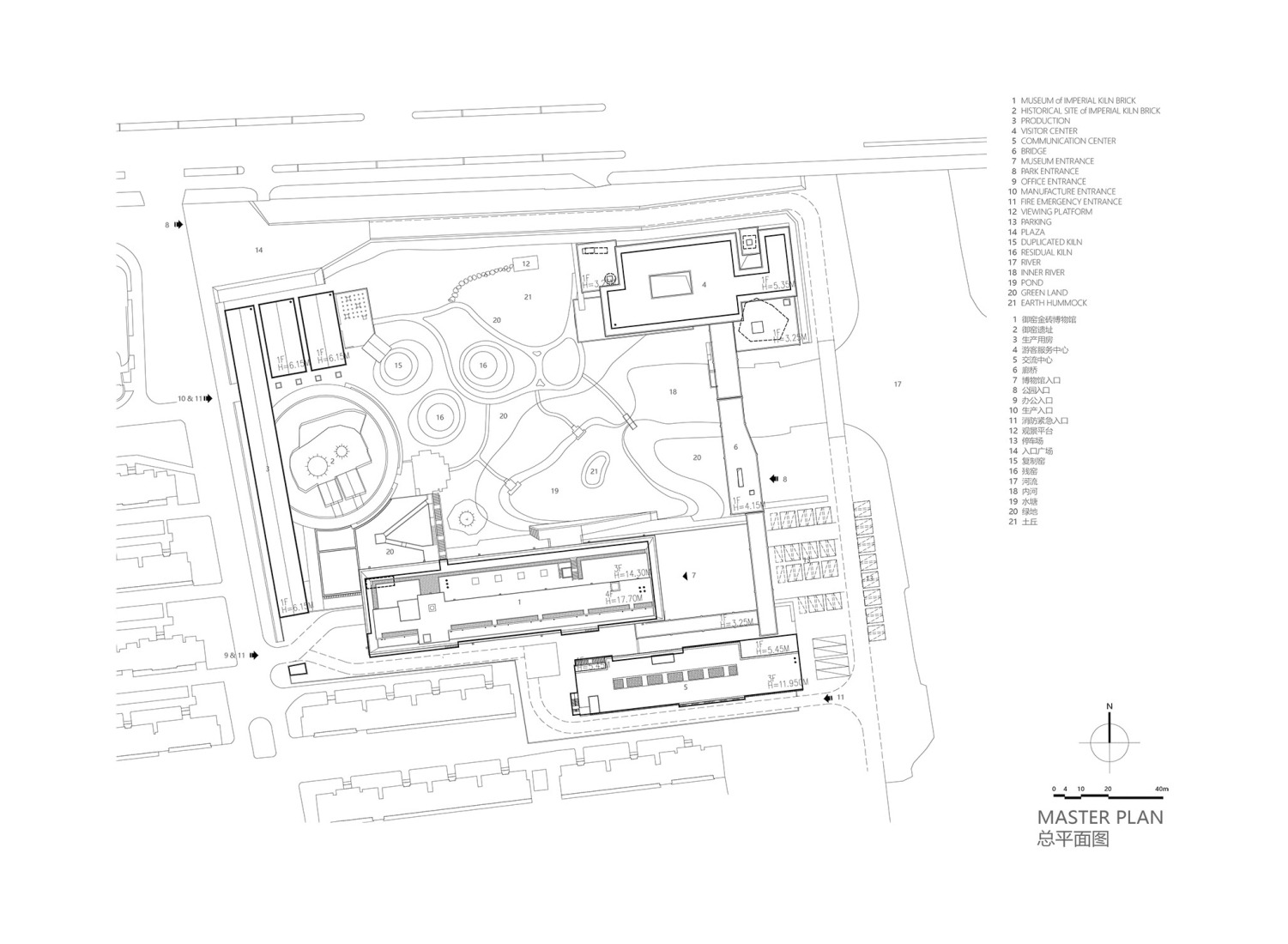 Plano de emplazamiento. Museo y parque, ruinas del horno imperial de Suzhou por Jiakun Architects.