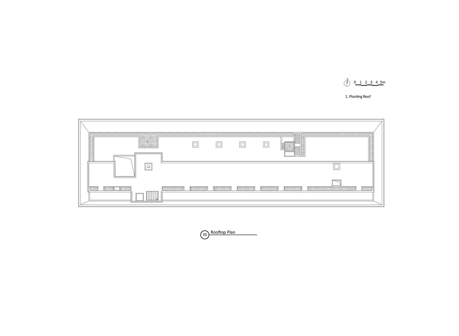 Plano de planta de cubiertas. Museo y parque, ruinas del horno imperial de Suzhou por Jiakun Architects.