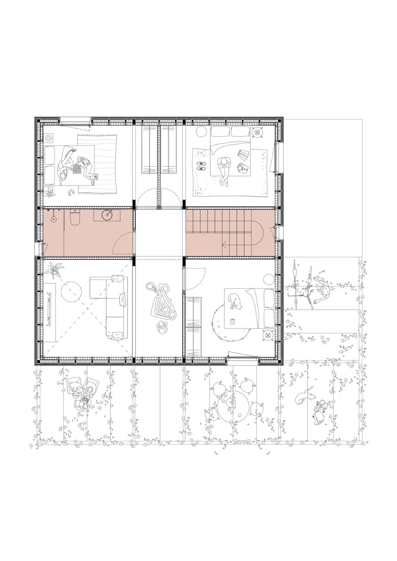 Plano planta primera. Casa LC por Sau Taller d’Arquitectura.