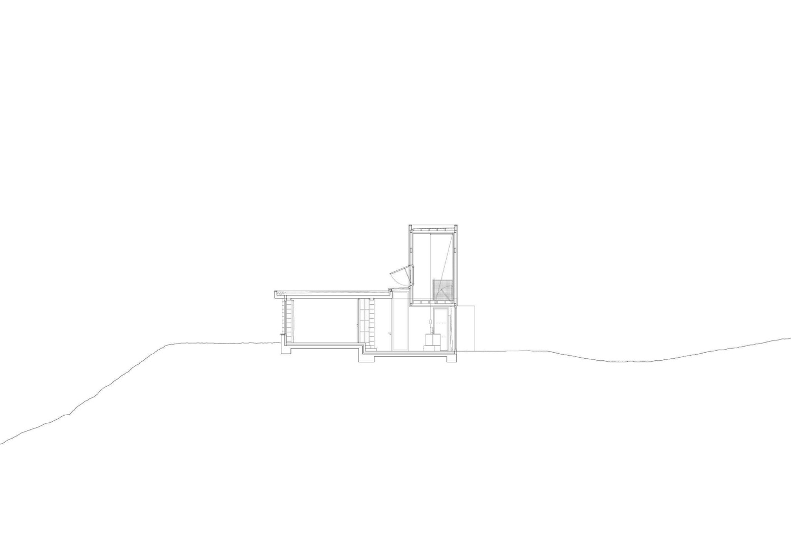 Sección transversal. Casa para cinco mujeres por TEN Studio.