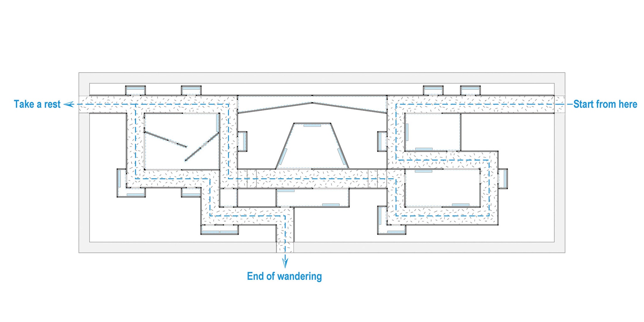 Route plan. Garden for the eyes by c+d studio.