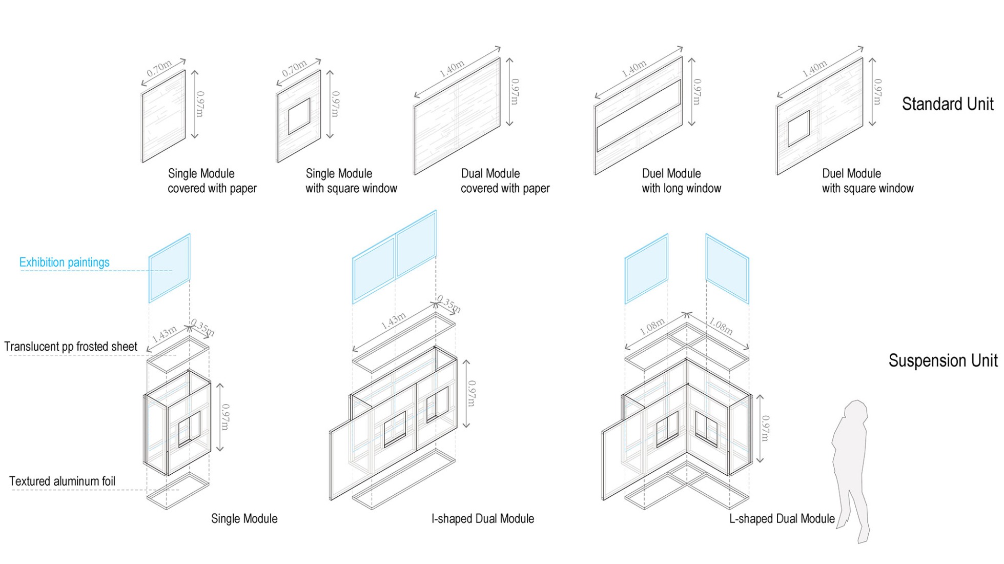Axonometry of elements. Garden for the eyes by c+d studio.