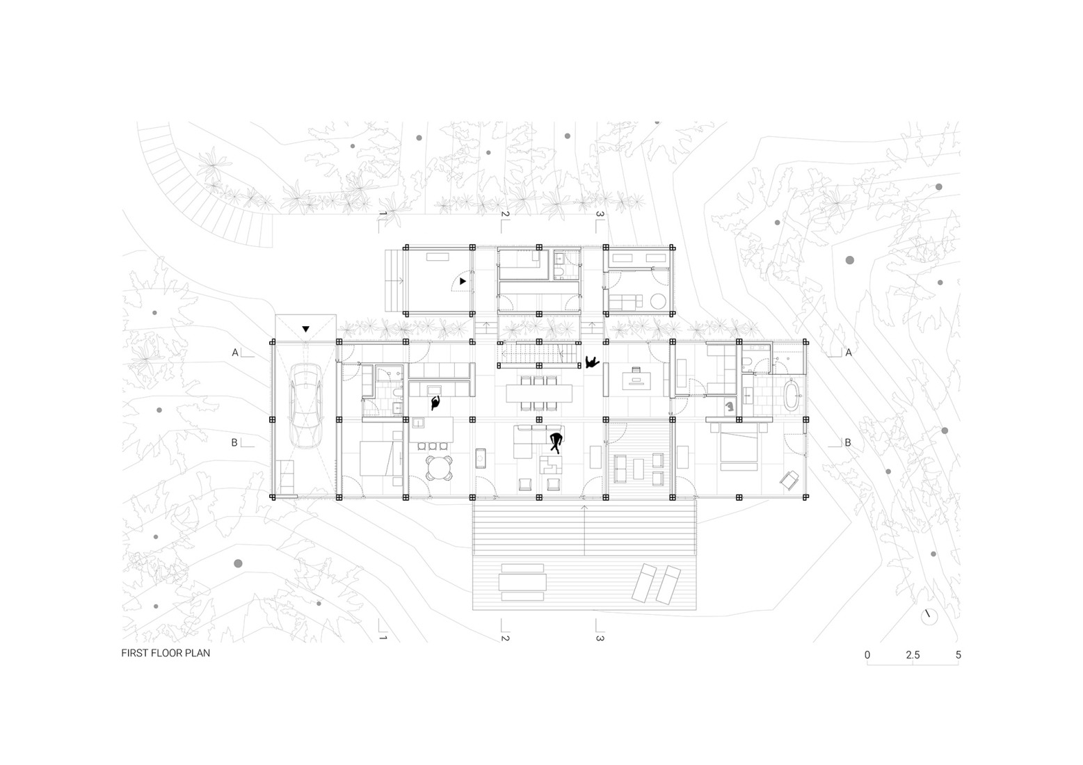 Ground floor plan. Discovery Bay House by Dekleva Gregoric Architects.