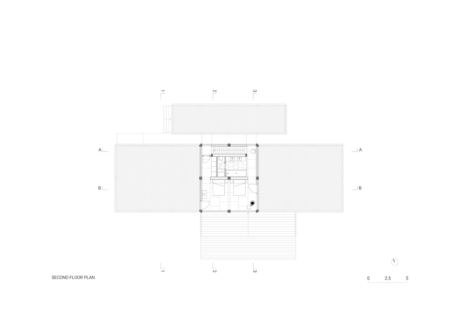First floor plan. Discovery Bay House by Dekleva Gregoric Architects.