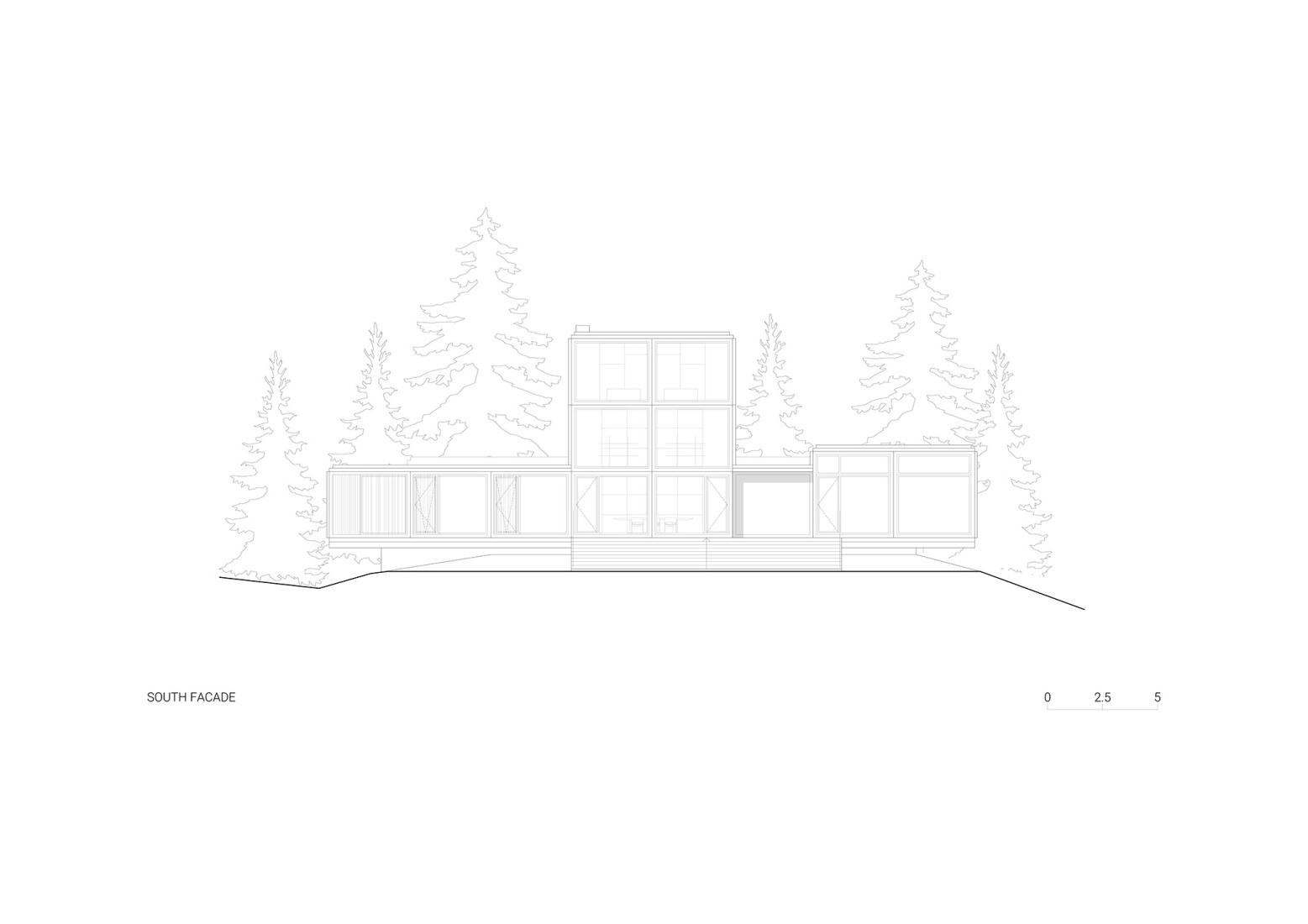 South elevation. Discovery Bay House by Dekleva Gregoric Architects.