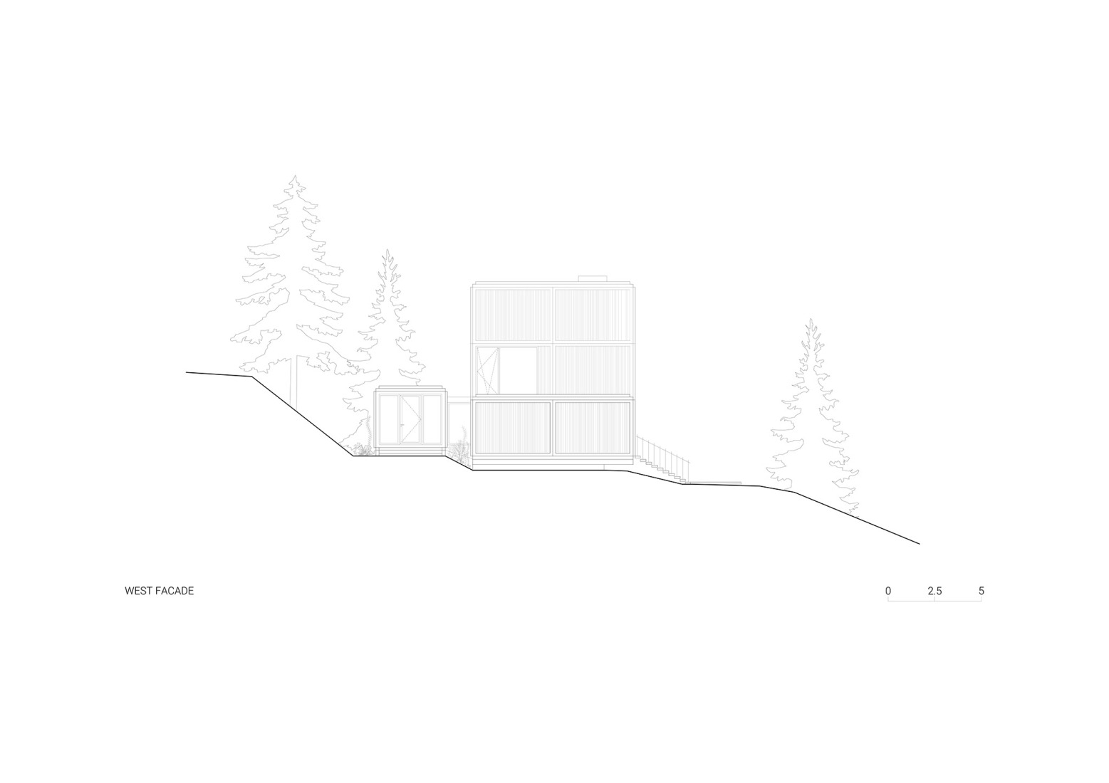 West elevation. Discovery Bay House by Dekleva Gregoric Architects.