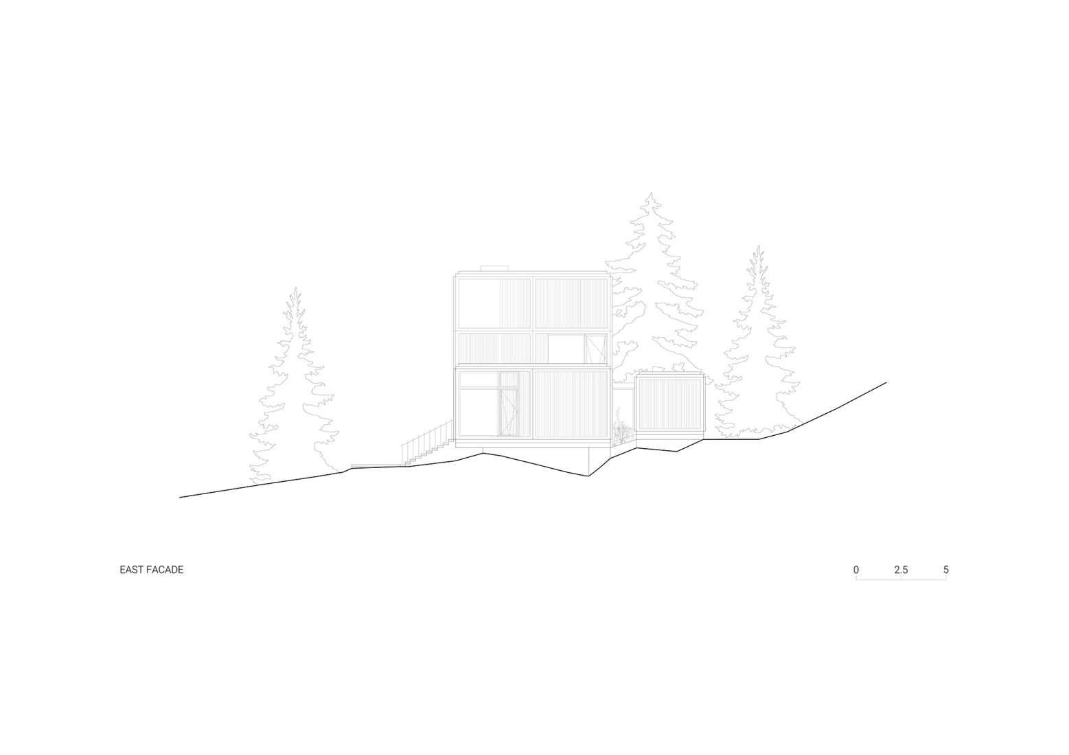 East elevation. Discovery Bay House by Dekleva Gregoric Architects.