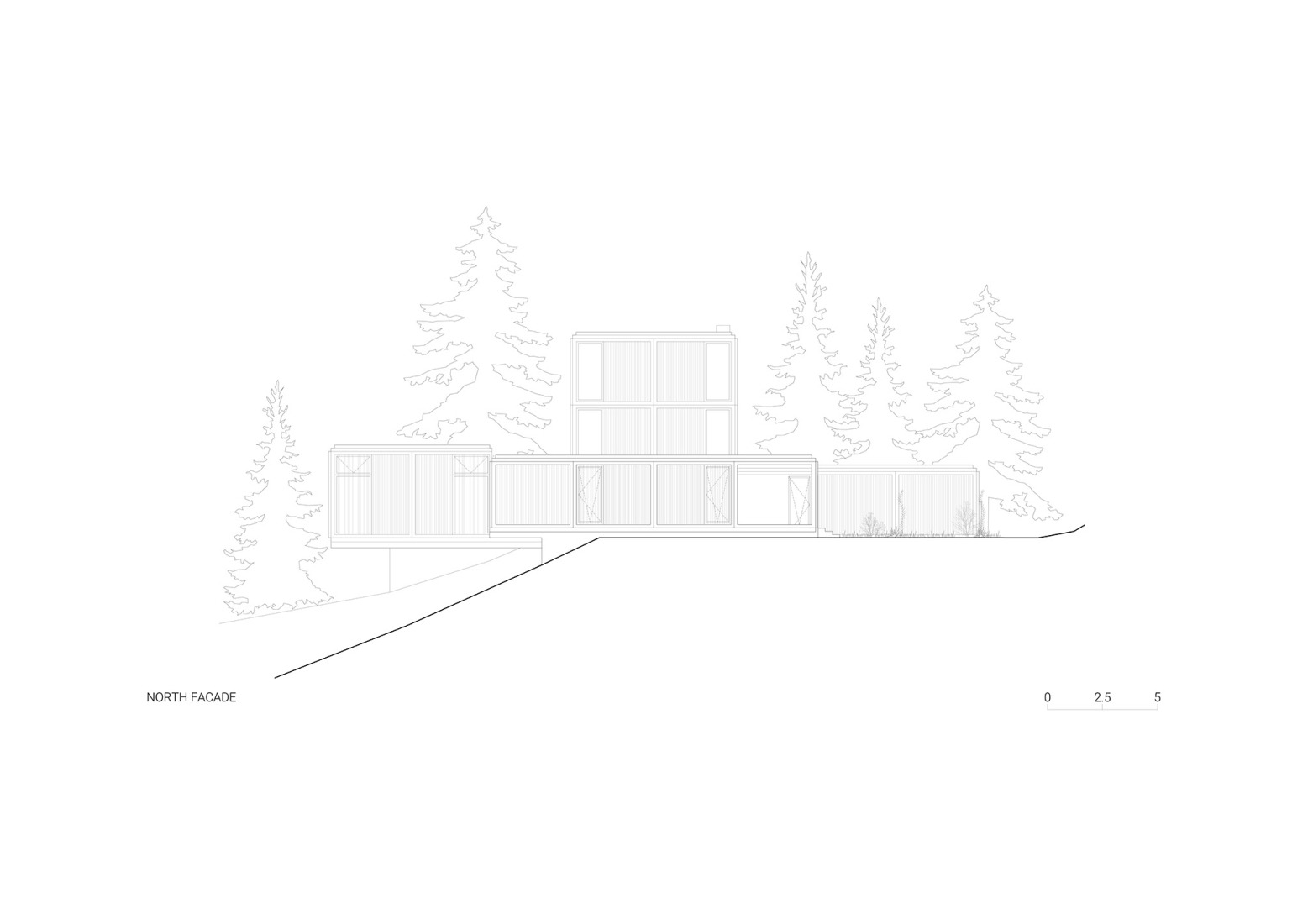 North elevation. Discovery Bay House by Dekleva Gregoric Architects.