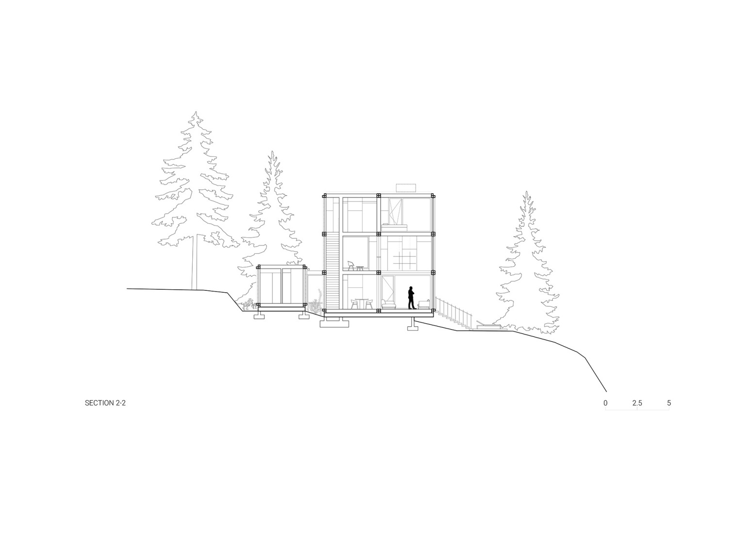 Section 2-2. Discovery Bay House by Dekleva Gregoric Architects.