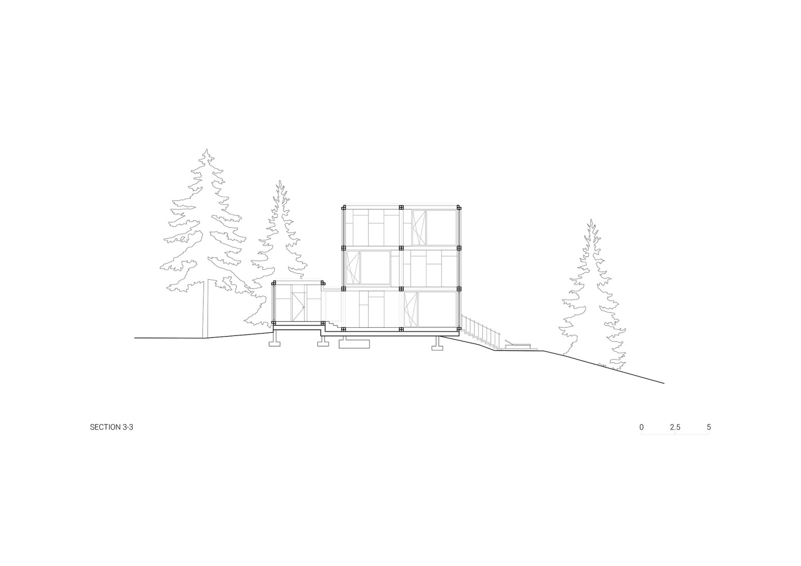 Section 3-3. Discovery Bay House by Dekleva Gregoric Architects.