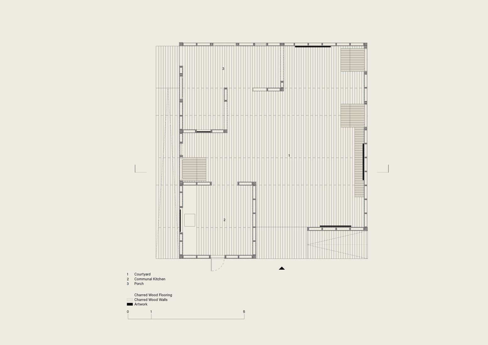 Floor plan of the house. "I Do Not Come to You By Chance" by DeRoche Projects.