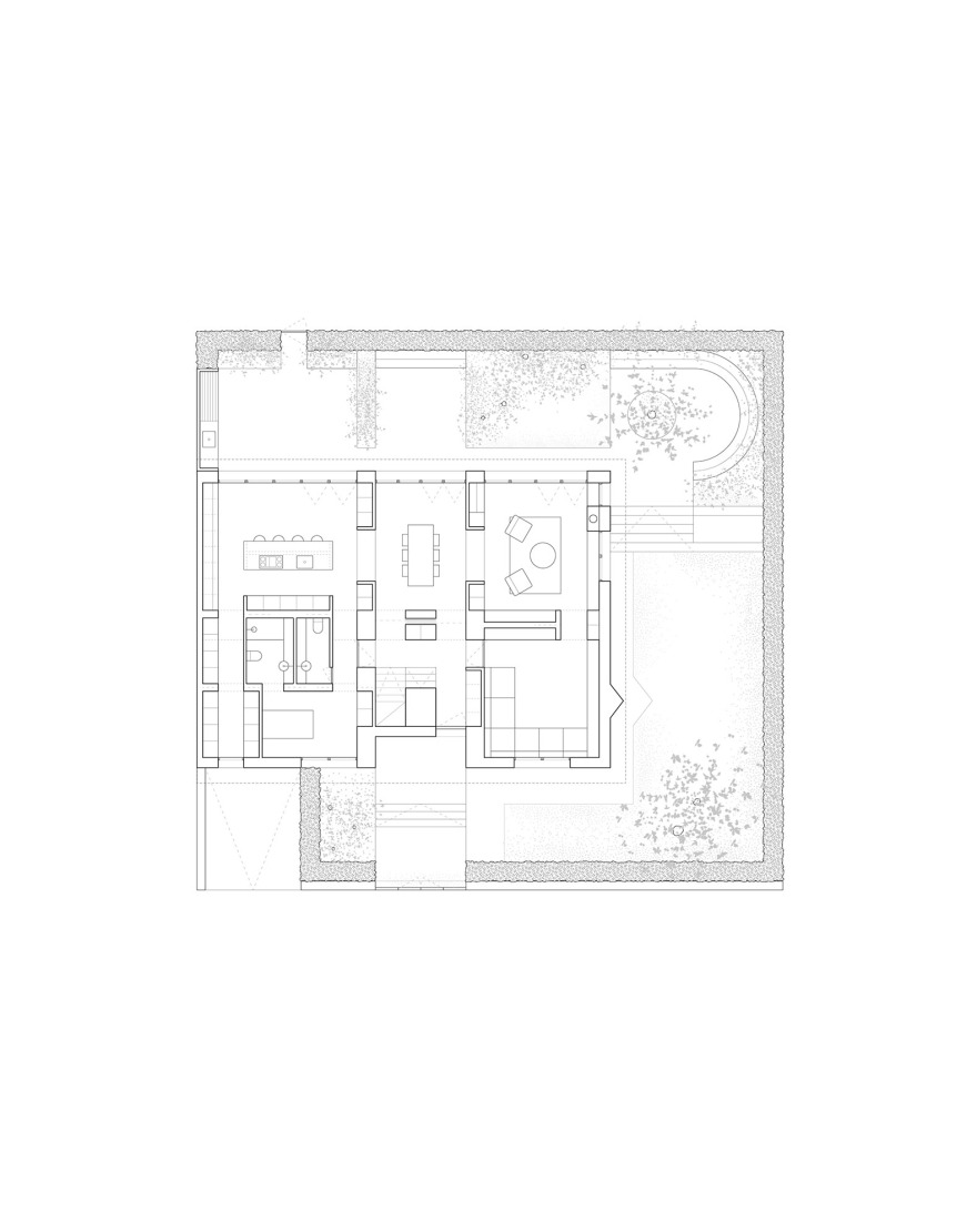 Plano de planta baja. Casa SO por estudio DIIR.